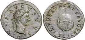 RÖMISCHES REICH, Augustus, 27 v.-14 n.Chr., posthum unter Nerva, 98 n.Chr., AE Dupondius, Rom. Büste mit Strahlenkrone r., DIVVS AVGVSTVS. Rs.Ruder au...