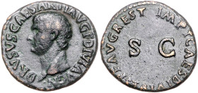 RÖMISCHES REICH, Drusus Minor, +23, AE As (unter Titus, 80), Rom. Büste l., DRVSVS CAESAR TI AVG F AVG N. Rs.SC, IMP T CAES DIVI VESP F AVG REST. 11,0...