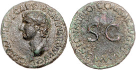 RÖMISCHES REICH, Germanicus 4-19, posthum unter Caligula, 37-41, AE As, Rom. Bloßer Kopf l. Rs.Schrift um SC. 10,49g.
ss
RIC 35