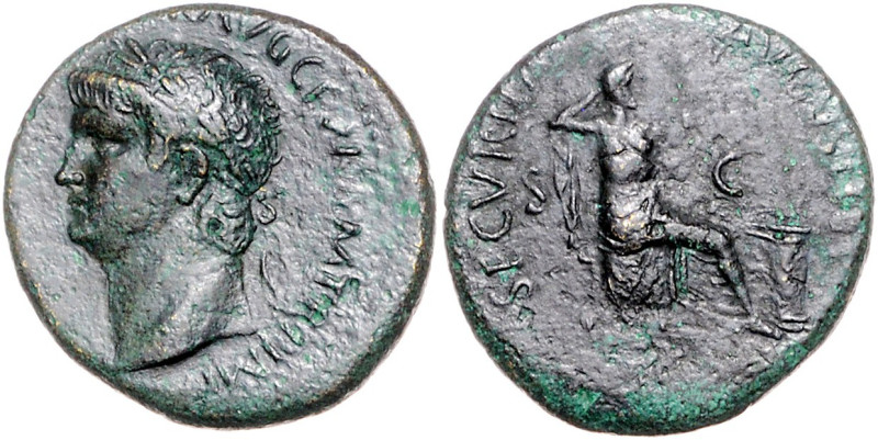 RÖMISCHES REICH, Nero, 54-68, AE Dupondius (62-68), Lugdunum. Belorb. Kopf l.[NE...