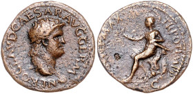 RÖMISCHES REICH, Nero, 54-68, AE Semis, Lugdunum. Büste r. Rs.Roma n.l. sitz. 5,40g.
ss
Kampm.14.38; RIC 479 var.