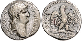 RÖMISCHES REICH, Nero, 54-68, AR Tetradrachme Jahr 112/10 =63/64 n.Chr., Seleucis u. Pieria, Stadt Antiochia. Belorb. Büste r. (unten kein Punkt). Rs....