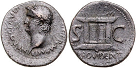 RÖMISCHES REICH, Nero, 54-68, AE 25, Thrakien, Stadt Perinthus. Belorb. Kopf l., NERO CLAVDIVS [CAESAR AVG] GERM PM TR P. Rs.Altar, PROVIDENT SC. 9,80...