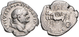 RÖMISCHES REICH, Titus, 79-81, AR Denar (79-81), Rom. Für Divus Vespasianus. Belorb. Kopf des Vespasian r., umher DIVVS AVGVSTVS VESPASIANVS. Rs.Quadr...