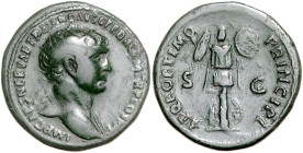 RÖMISCHES REICH, Trajan, 98-117, AE Dupondius (103-105), Rom. Büste m. Strahlenkr. r. Rs.Trophäe. 12,53g. Ex Peuss, erworben 04.23.
schöne Patina, ss...
