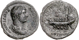 RÖMISCHES REICH, Hadrian, 117-138, AE As COS III (129-130), Rom. Belorb. Büste r. Rs.Galeere r. 9,41g.
ss
RIC 1302; C.660