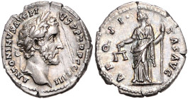 RÖMISCHES REICH, Antoninus Pius, 138-161, AR Denar COS III =140-143, Rom. Belorb. Büste r. Rs.Aequitas l.stehend, hält Waage und Stab, AEQVI-TAS AVG. ...