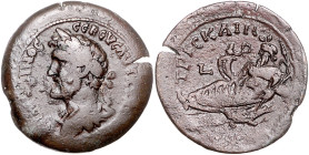 RÖMISCHES REICH, Antoninus Pius, 138-161, AE Drachme Jahr 13 =150, Ägypten, Stadt Alexandria. Belorb. Kopf l. Rs.Nilus lagert l., TPICKAIII, L i.F.l. ...