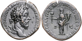 RÖMISCHES REICH, Marcus Aurelius, 161-180, AE Sesterz (176/177), Rom. Belorb. Büste n.r. Rs.Liberalitas l.stehend, LIBERALITAS AVG VII IMP VIII COS II...
