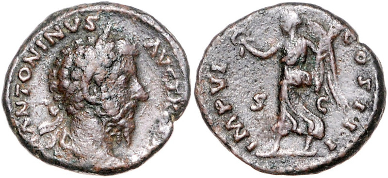 RÖMISCHES REICH, Marcus Aurelius, 161-180, AE As TRP XXVI =171-172, Rom. Belorb....