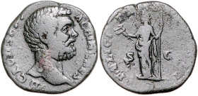 RÖMISCHES REICH, Clodius Albinus als Caesar, 193-195, AE Sesterz COS II =194/5, Rom. Büste rechts. Rs.Felicitas l. steh. 18,18g. Ex Salton, erworben 2...