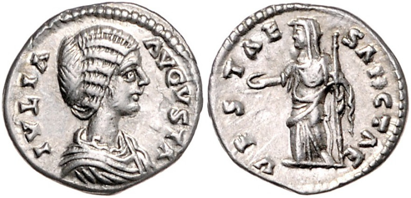 RÖMISCHES REICH, Julia Domna, Gemahlin des Septimius Severus, +218, AR Denar 196...