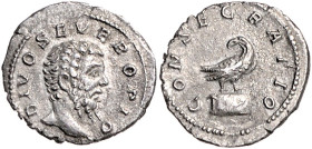 RÖMISCHES REICH, Caracalla, 198-217, AR Denar 211 Divus Septimius Severus, Rom. Kopf r., DIVOS SEVEROS PIO. Rs.Adler auf girlandengeschmücktem Altar, ...