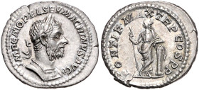 RÖMISCHES REICH, Macrinus, 217-218, AR Denar, Rom. Belorb. Büste r. Rs.Securitas mit Zepter lehnt an Säule. 3,32g. Ex Salton, erworben 24.06.23.
vz
...