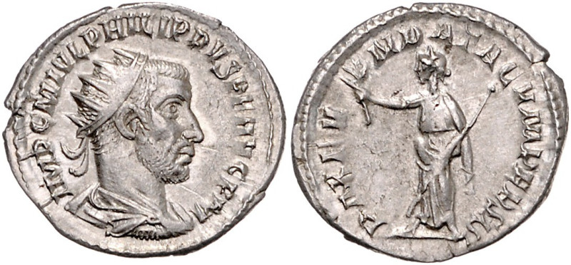 RÖMISCHES REICH, Philipp I., 244-249, AR Antoninian (244-247), Rom. Büste r. mit...