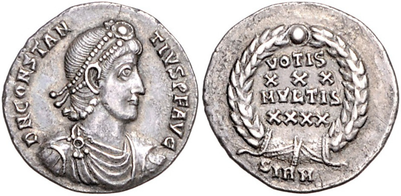 RÖMISCHES REICH, Constantius II., 337-361, AR Siliqua (351-355), SIRM =Sirmium. ...