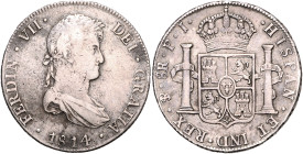 BOLIVIEN, Ferdinand VII., 1808-1825, 8 Reales 1814 PTS PJ, Potosi. 26,90g.
f.ss
KM 84; C.-C.16847