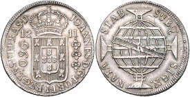 BRASILIEN, Johannes, Prinzregent, 1805-1818, 960 Reis 1811 B, Bahia. Überprägungsspuren. 27,05g.
ss/vz
KM 307.1