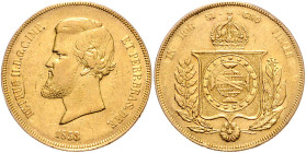 BRASILIEN, Pedro II., 1831-1889, 20000 Reis 1853. 17,86g.
Ware ist regelbesteuert
standard taxation
GOLD, ss/vz
KM 463; Frbg.121