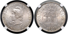 BRASILIEN, Republik seit 1889, 2000 Reis 1906.
Prachtex., NGC MS-65
KM 508