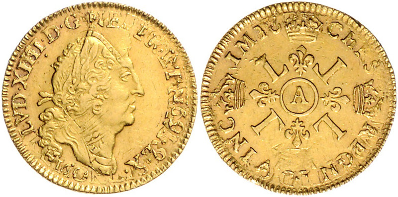 FRANKREICH, Ludwig XIV., 1643-1715, Louis d'or 169? A, Paris. Überprägt auf d'or...