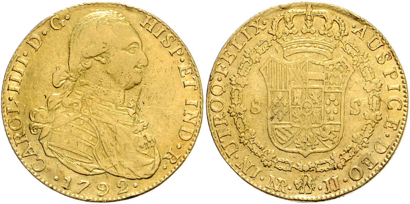 KOLUMBIEN, Ferdinand VII., 1808-1824, 8 Escudos 1818 NR JF, Cartagena. 26,96g.
...