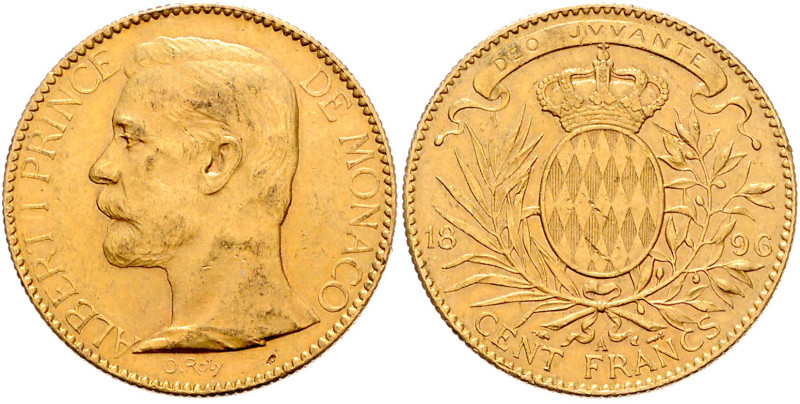 MONACO, Albert I., 1889-1922, 100 Francs 1893 A, Paris. 32,25g.
Ware ist MwSt-b...