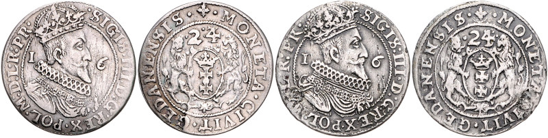 POLEN, Sigismund III., 1587-1632, Ort =1/4 Taler 1624, Danzig. 7,08g. DAZU: glei...