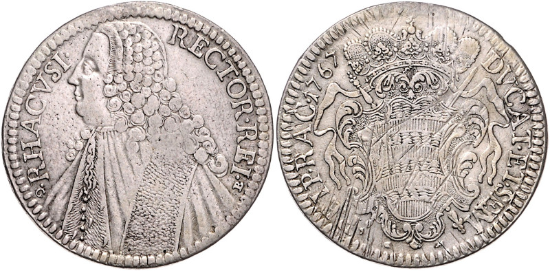 RAGUSA, Stadtrepublik, 1358-1805, Rektoratstaler 1767. 28,51g.
l.just., ss
Dav...