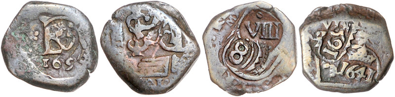 SPANIEN, Philipp IV., 1621-1665, 8 Maravedis 1641/1625, Madrid. 5,06g. DAZU: gle...