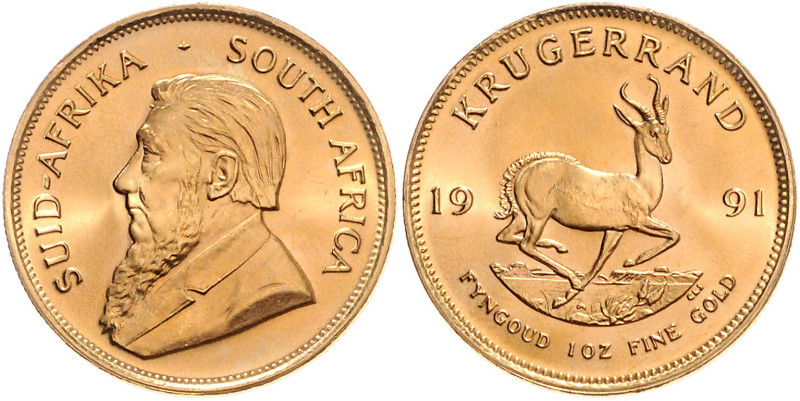 SÜDAFRIKA, Republik, seit 1961, Krügerrand 1991.
Ware ist MwSt-befreit
VAT tax...