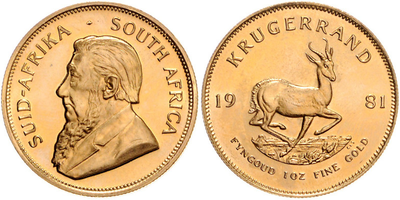 SÜDAFRIKA, Republik, seit 1961, Krügerrand 1981.
Ware ist MwSt-befreit
VAT tax...