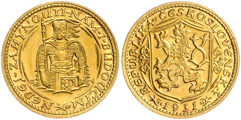 TSCHECHOSLOWAKEI, Republik, 1918-1939, Dukat 1931. 3,49g.
GOLD, st
KM 8; Frbg....