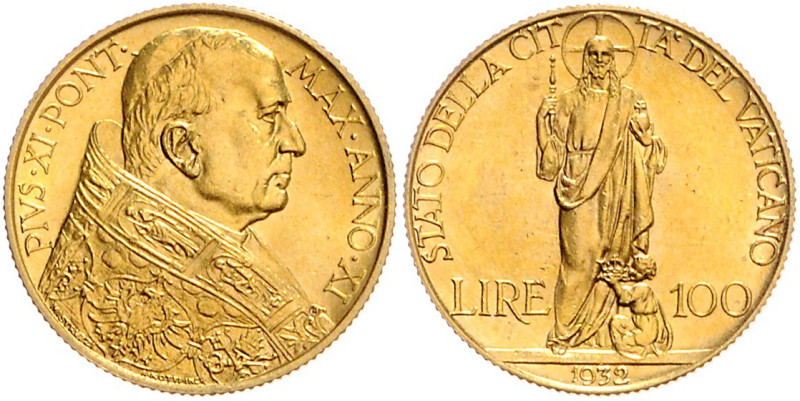 VATIKAN / KIRCHENSTAAT, Pius XI., 1922-1939, 100 Lire Jahr XI = 1932.
Ware ist ...