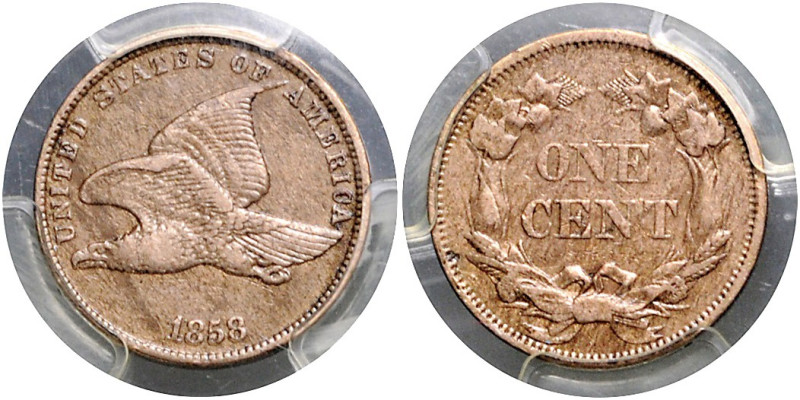 VEREINIGTE STAATEN VON AMERIKA, Cent 1858. Flying Eagle, Small Letters.
PCGS VF...