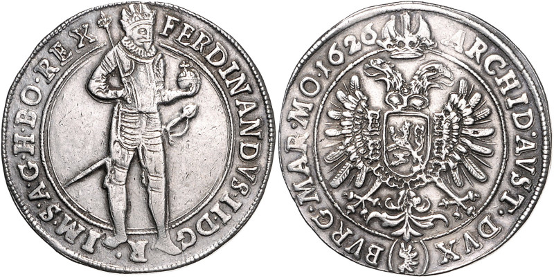 HAUS HABSBURG, Ferdinand II., 1619-1637, Reichstaler 1626, Joachimstal. Kaiser r...