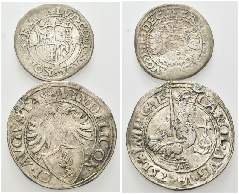 AUGSBURG, KÖNIGLICHE MÜNZSTÄTTE, Ludwig II. von Stolberg, 1535-1574, Groschen 15...