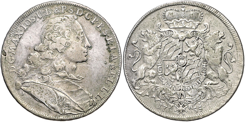 BAYERN, Maximilian III. Joseph, 1745-1777, Konventionswappentaler 1754, München....