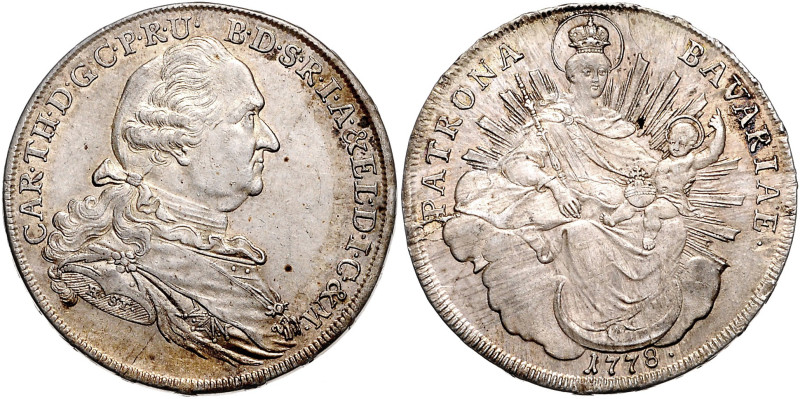 BAYERN, Karl Theodor, 1777-1799, Konventionsmadonnentaler 1778, München. Am Arma...