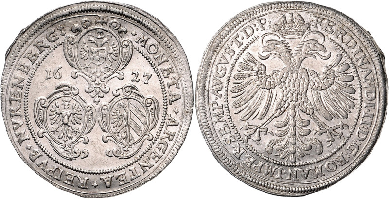 NÜRNBERG, STADT, Reichstaler 1627. Mmz. Kreuz. Mit Titel Ferdinand II. 29,13g.
...