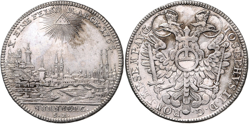 NÜRNBERG, STADT, Konventionstaler 1765. Mit Titel Joseph II.
ss
Dav.2494