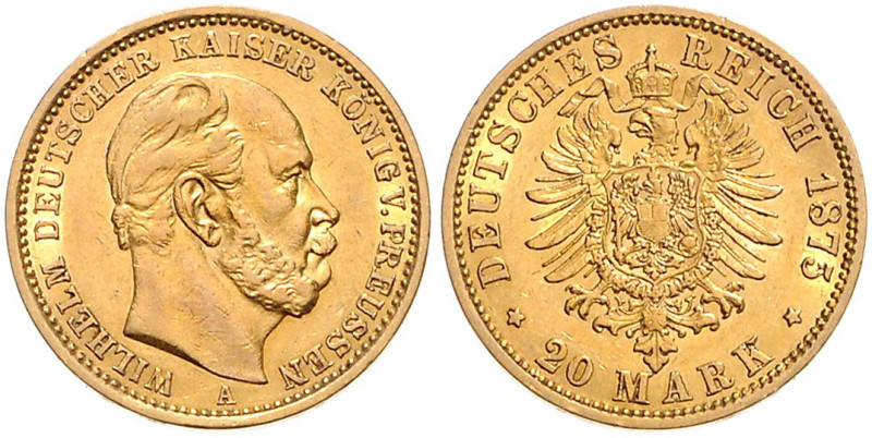 PREUSSEN, Wilhelm I., 1861-1888, 20 Mark 1875 A.
Ware ist MwSt-befreit
VAT tax...