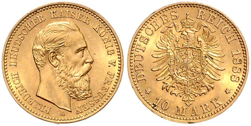 PREUSSEN, Friedrich III., 1888, 10 Mark 1888 A.
vz
J.247