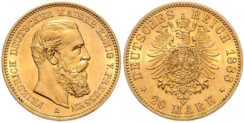 PREUSSEN, Friedrich III., 1888, 20 Mark 1888 A.
Ware ist MwSt-befreit
VAT tax ...