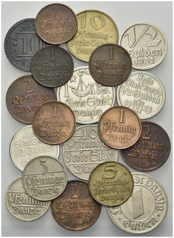 DANZIG, Freie Stadt, 1920-1939, 10 Pfennig 1920, Pfennig 1923, 1926, 1929, 1930,...