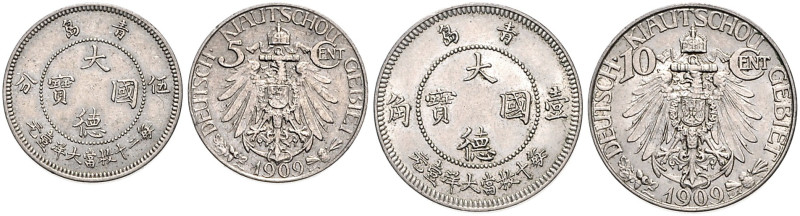 KOLONIEN, Kiautschou, 5 Cent 1909, 10 Cent 1909.
2 Stk., ss
J.729; 730