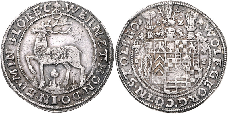 STOLBERG-STOLBERG, Wolfgang Georg, 1615-1631, Reichstaler 1624, Stolberg. 28,89g...