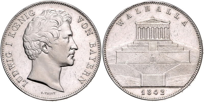 BAYERN, Ludwig I., 1825-1848, Geschichtsdoppeltaler 1842. Walhalla.
f.vz
AKS 1...