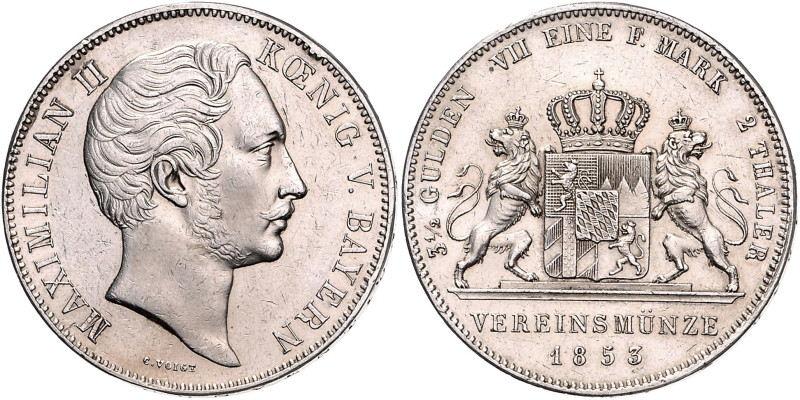 BAYERN, Maximilian II., 1848-1864, Doppeltaler 1853.
Ware ist regelbesteuert
s...