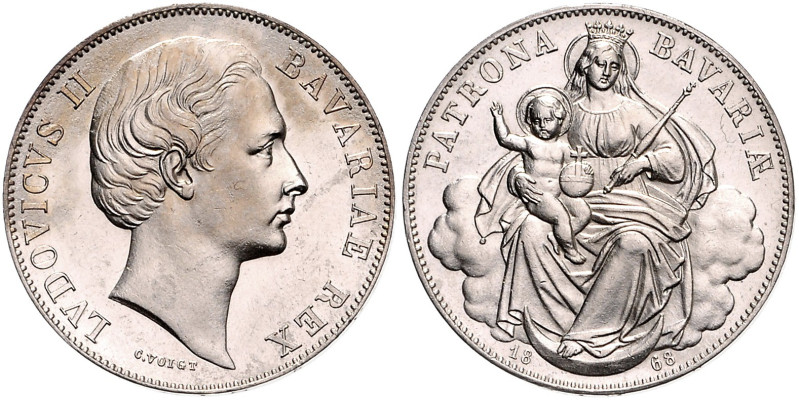 BAYERN, Ludwig II., 1864-1886, Vereinstaler 1868.
st
AKS 176; T.105; Dav.611